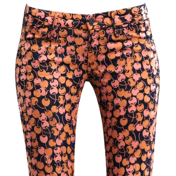 MOTHER The Looker NWT Cherry Pickin' Printed Low Rise Skinny Jeans Size 25 - Picture 4 of 16